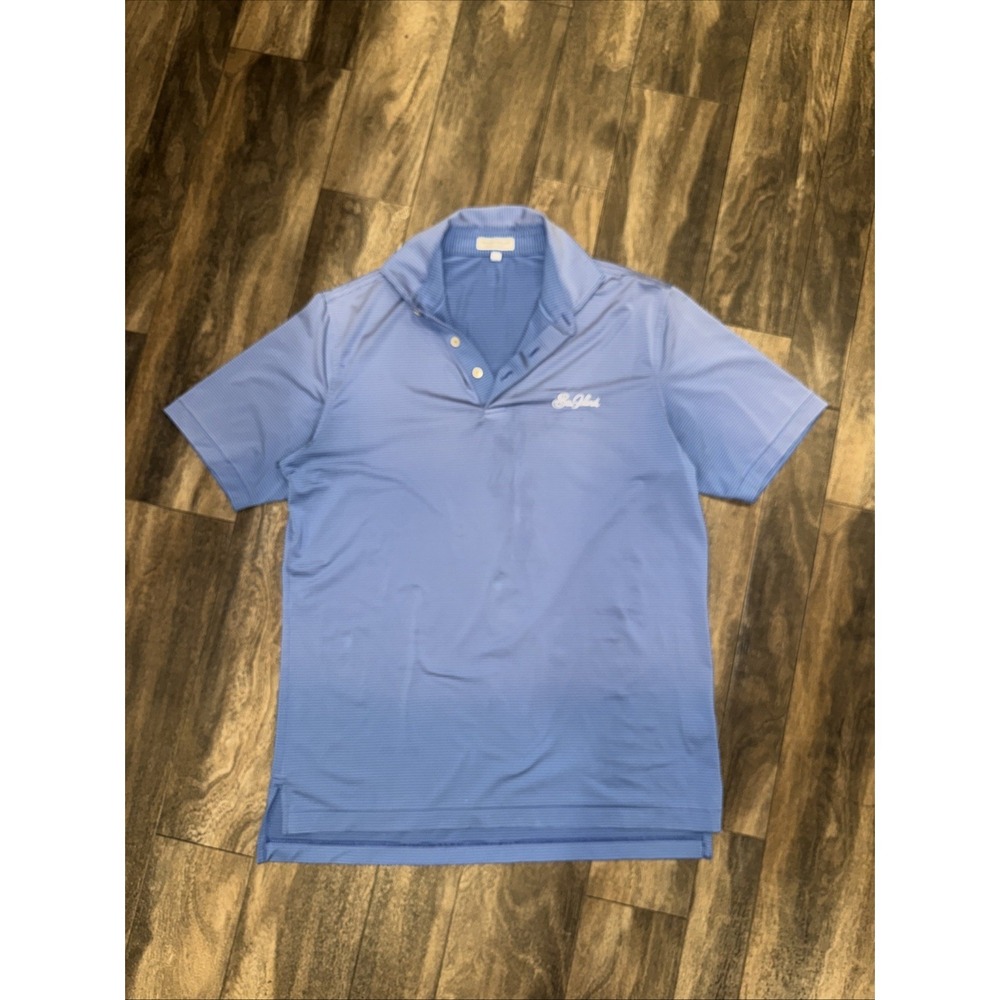 Peter Millar Summer Comfort Performance Polo Shirt Men's Size M Blue Striped